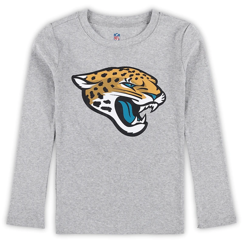 Ensemble de nuit avec t-shirt et pantalon à manches longues pour enfants d'âge préscolaire gris chiné des Jacksonville Jaguars