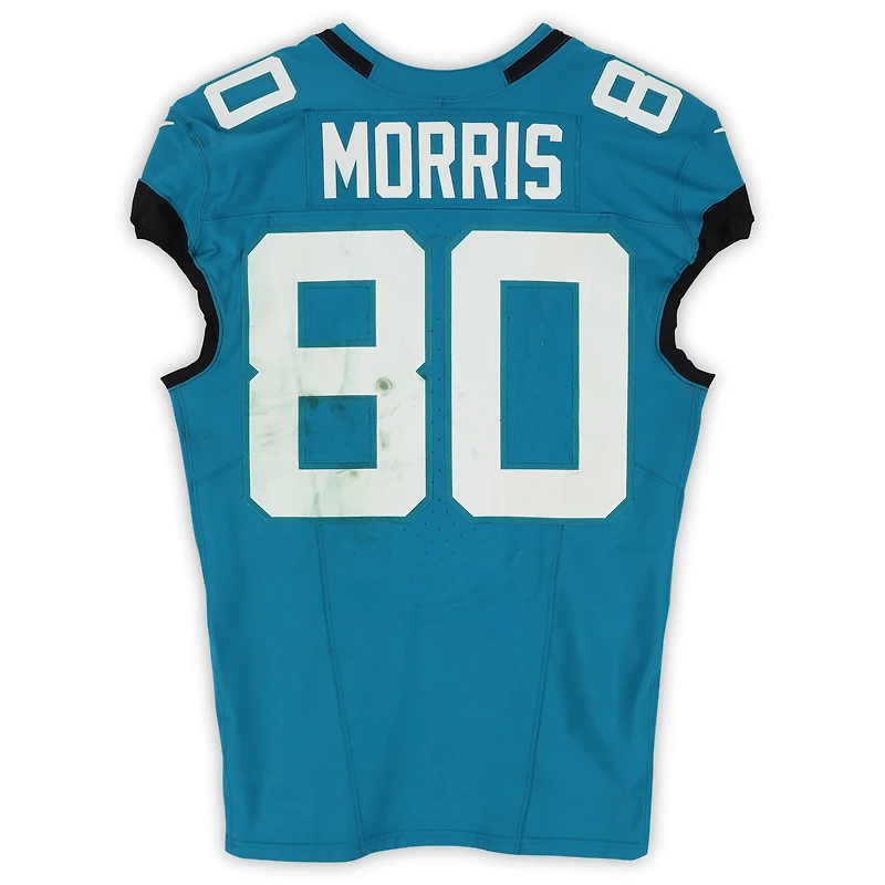 Quintin Morris Jacksonville Jaguars Game-Used #80 Teal Nike Jersey vs. New York Jets on December 14, 2025