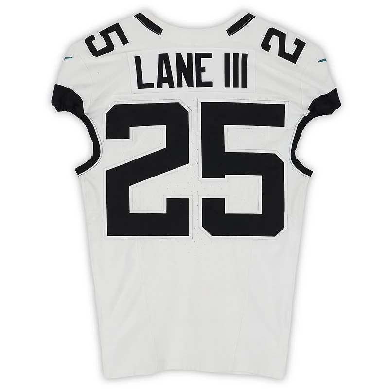 Rayuan Lane III Jacksonville Jaguars Game-Used #25 White Nike Jersey vs. Houston Texans on November 9, 2025