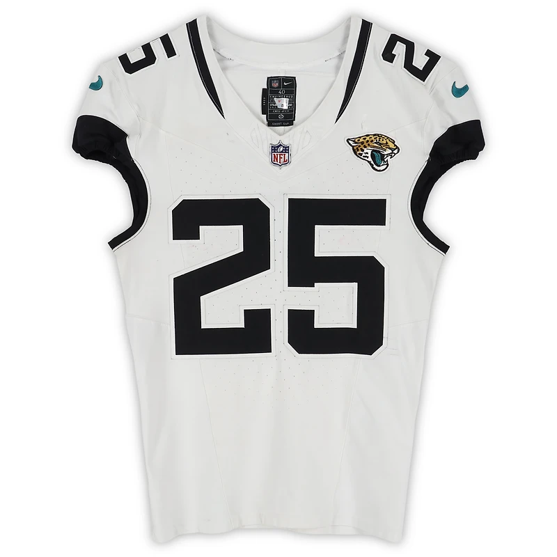 Rayuan Lane III Jacksonville Jaguars Game-Used #25 White Nike Jersey vs. Houston Texans on November 9, 2025