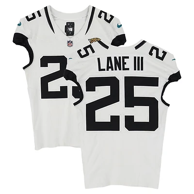 Rayuan Lane III Jacksonville Jaguars Game-Used #25 White Nike Jersey vs. Houston Texans on November 9, 2025