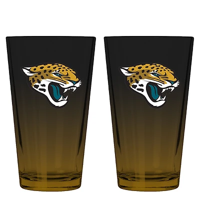Ensemble de deux verres à bière ombrés de 473 ml (16 oz) aux couleurs des Jaguars de Jacksonville, par The Memory Company
