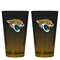 Ensemble de deux verres à bière ombrés de 473 ml (16 oz) aux couleurs des Jaguars de Jacksonville, par The Memory Company