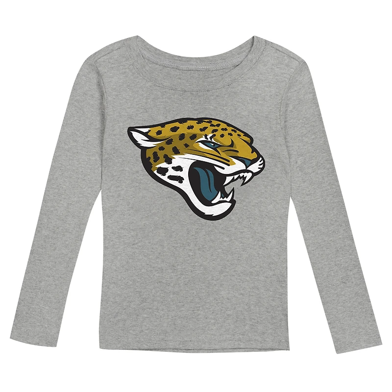 Ensemble de nuit pour tout-petit avec t-shirt à manches longues et pantalon gris chiné des Jaguars Jacksonville