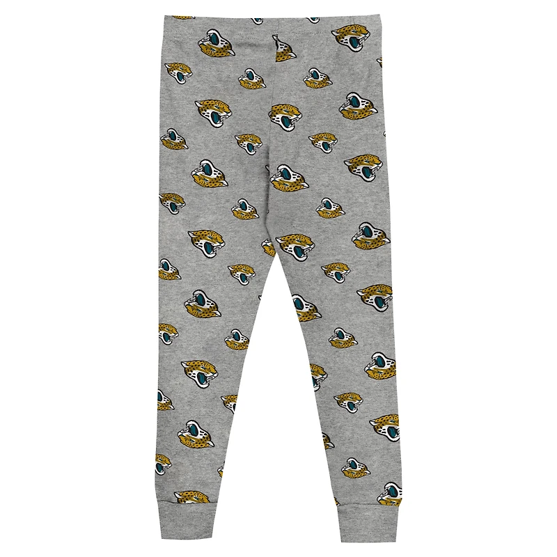 Ensemble de nuit pour tout-petit avec t-shirt à manches longues et pantalon gris chiné des Jaguars Jacksonville