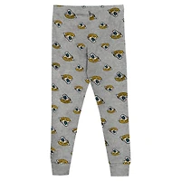 Ensemble de nuit pour tout-petit avec t-shirt à manches longues et pantalon gris chiné des Jaguars Jacksonville