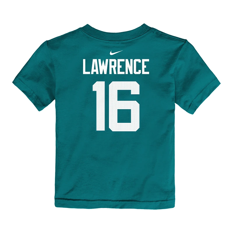 T-shirt Nike Trevor Lawrence pour tout-petit avec nom et numéro de joueur des Jaguars Jacksonville bleu sarcelle