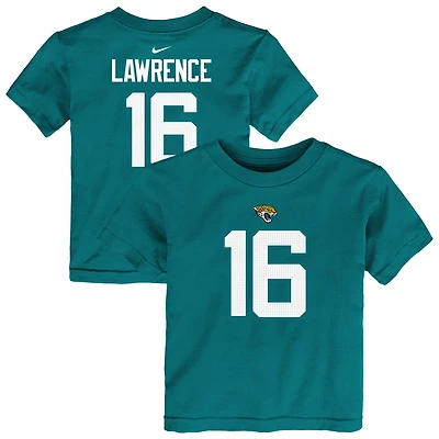 T-shirt Nike Trevor Lawrence pour tout-petit avec nom et numéro de joueur des Jaguars Jacksonville bleu sarcelle