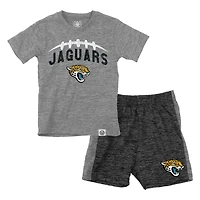 Toddler Wes & Willy  Gray/Charcoal Jacksonville Jaguars T-Shirt Contrasting Shorts Set