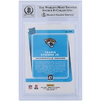 Travis Etienne Jacksonville Jaguars Autographié 2021 Panini Donruss Optic #214 Beckett Fanatics Witnessed Authenticated 9/10 Rookie Card