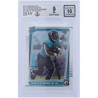 Travis Etienne Jacksonville Jaguars Autographié 2021 Panini Donruss Optic #214 Beckett Fanatics Witnessed Authenticated 9/10 Rookie Card