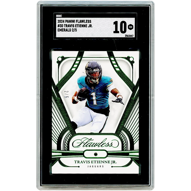 Travis Etienne Jr Jacksonville Jaguars 2024 Panini Flawless Emerald Gem #30 #2/5 SGC Authenticated 10 Card