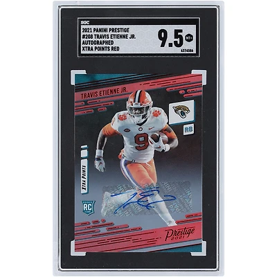 Travis Etienne Jr Jacksonville Jaguars Autographed 2021 Panini Prestige Red Xtra Points #208 SGC Authenticated 9.5 Rookie Card