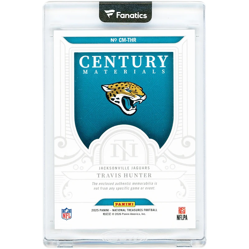 Travis Hunter Jacksonville Jaguars 2025 Panini National Treasures Dual-Color Relic #CM-THR #14/25 Rookie Card