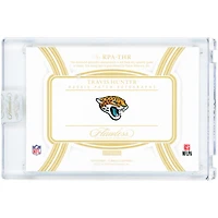Travis Hunter Jacksonville Jaguars Autographed 2025 Panini Flawless Emerald Rookie Patch Nike Logo Dual-Color Relic #RPA-THR #5/5 Rookie Card