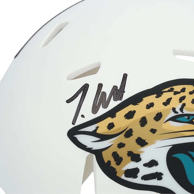 Casque Riddell 2024 Alternate Speed ​​Mini autographié par Travis Hunter des Jaguars de Jacksonville