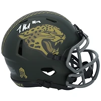 Travis Hunter Jacksonville Jaguars Autographed Riddell 2025 Salute To Service Speed Mini Helmet  