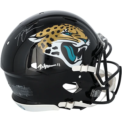 Casque Riddell Speed ​​authentique autographié par Trevor Lawrence et Brian Thomas Jr. des Jacksonville Jaguars