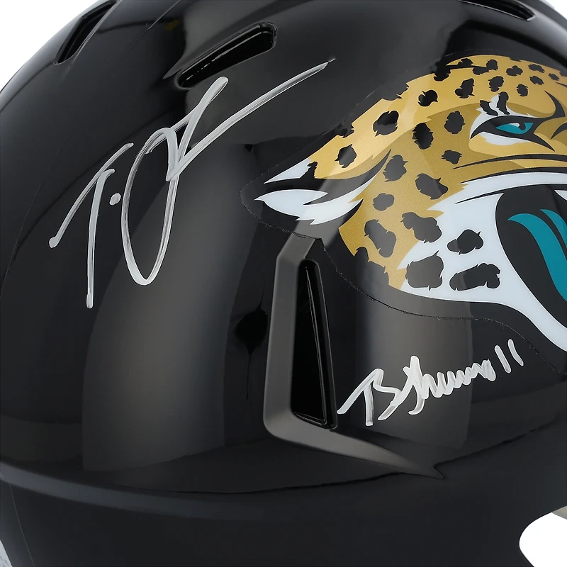 Casque Riddell Speed ​​autographié par Trevor Lawrence et Brian Thomas Jr. des Jaguars de Jacksonville