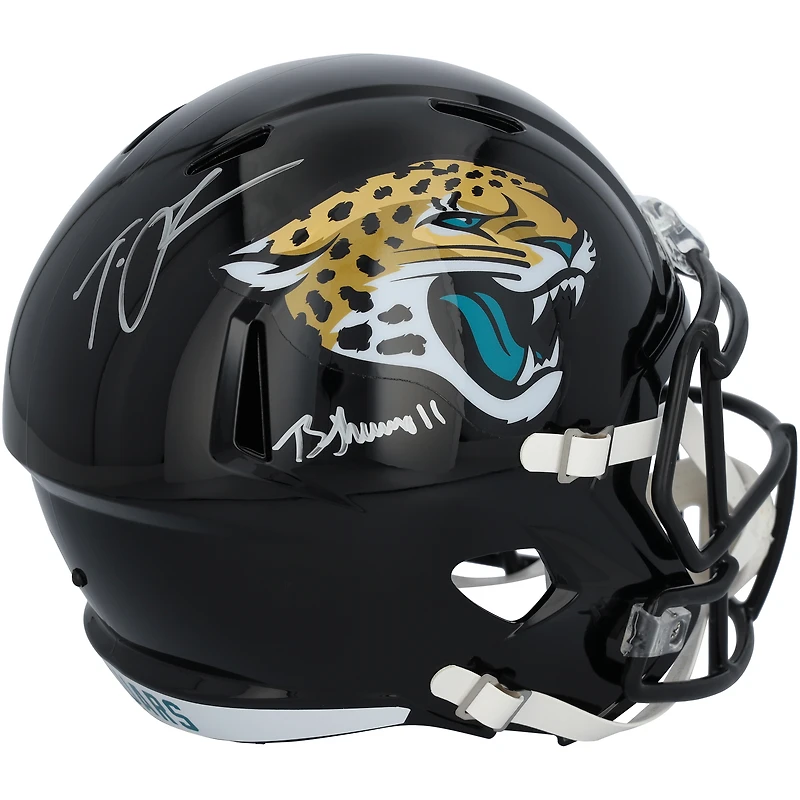Trevor Lawrence & Brian Thomas Jr. Jacksonville Jaguars Autographed Riddell Speed Replica Helmet