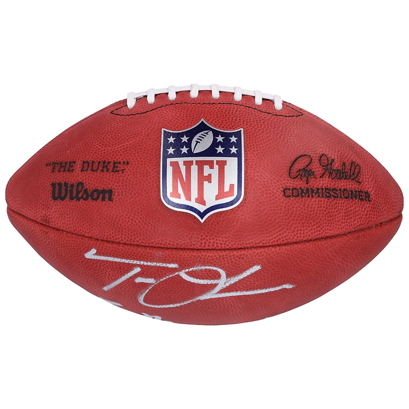 Ballon de football Wilson Duke en couleur autographié par Trevor Lawrence et Brian Thomas Jr. des Jaguars de Jacksonville
