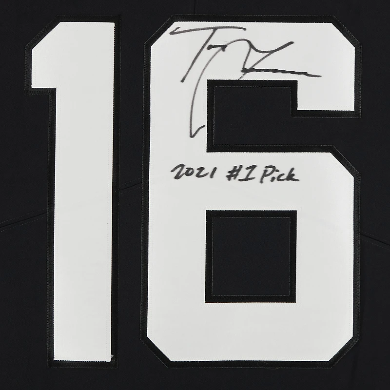 Maillot Nike Limited dédicacé par Trevor Lawrence Black Jacksonville Jaguars avec l'inscription « 2021 #1 Pick »