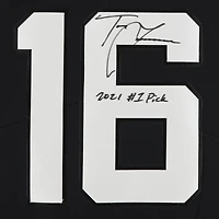 Maillot Nike Limited dédicacé par Trevor Lawrence Black Jacksonville Jaguars avec l'inscription « 2021 #1 Pick »