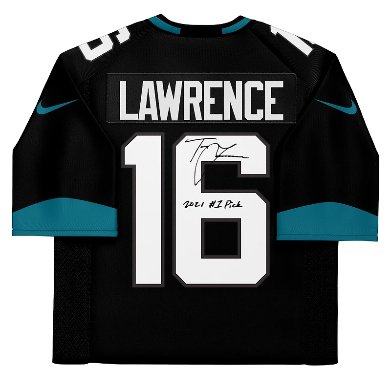 Maillot Nike Limited dédicacé par Trevor Lawrence Black Jacksonville Jaguars avec l'inscription « 2021 #1 Pick »