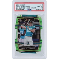 Trevor Lawrence Jacksonville Jaguars 2021 Panini Select Die-Cut Neon Green Prizm #43 #246/349 PSA Authenticated 10 Rookie Card 