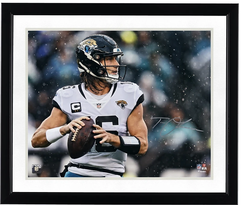 Trevor Lawrence Jacksonville Jaguars Autographed 16" x 20" In the Rain Photograph