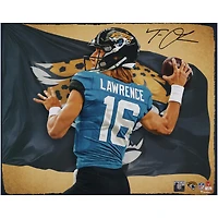 Impression photo autographiée de 16" x 20" de Trevor Lawrence Jacksonville Jaguars - Art par Brian Konnick