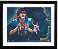 Photo dédicacée de Trevor Lawrence (Jacksonville Jaguars) - Format 40,6 x 50,8 cm - Créée et signée par l'artiste Brian Konnick - Édition limitée à 50 exemplaires