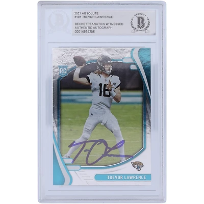 Carte de recrue authentifiée autographiée par Trevor Lawrence Jacksonville Jaguars Panini Absolute 2021 n° 101 Beckett Fanatics