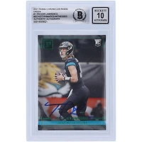 Carte de recrue 10 authentifiée signée Trevor Lawrence Jacksonville Jaguars Panini Chronicles 2021 verte #PA-1 Beckett Fanatics