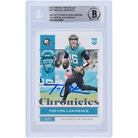 Trevor Lawrence Jacksonville Jaguars Autographed 2021 Panini Chronicles #47 Beckett Fanatics Witnessed Authenticated Rookie Card