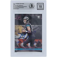 Carte de recrue authentifiée 2021 Panini Chronicles rose #PA-1 Beckett Fanatics de Trevor Lawrence Jacksonville Jaguars avec l'inscription « NFL Debut 9/12/21 »