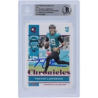 Carte de recrue authentifiée autographiée par Trevor Lawrence Jacksonville Jaguars Panini Chronicles 2021 Variation rose n° 47 Beckett Fanatics