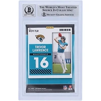 Carte de recrue de l'année 2021 autographiée par Trevor Lawrence Jacksonville Jaguars #ROY-TLR Beckett Fanatics a été témoin de la carte de recrue 10 authentifiée