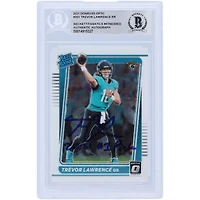 Trevor Lawrence Jacksonville Jaguars Autographed 2021 Panini Donruss Optic Rated Rookie #201 Beckett Fanatics Witnessed Authenticated Rookie Card with "2021 #1 Pick" Inscription
