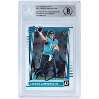 Carte de recrue authentifiée signée par Trevor Lawrence Jacksonville Jaguars 2021 Panini Donruss Optic classée Rookie #201 Beckett Fanatics