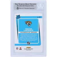 Carte de recrue authentifiée 2021 Panini Donruss Rated Rookie #251 signée Trevor Lawrence Jacksonville Jaguars avec l'inscription « 2021 #1 Pick » et présentée par Beckett Fanatics