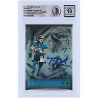 Carte de recrue 10 authentifiée signée Trevor Lawrence Jacksonville Jaguars Panini Illusions Emerald #59 Beckett Fanatics 2021