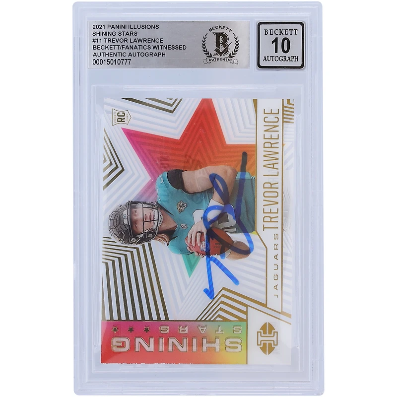 Carte de recrue authentifiée 10 de Beckett Fanatics #SS-11 de 2021 signée par Trevor Lawrence Jacksonville Jaguars