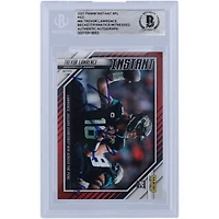 Carte de recrue authentifiée 2021 Panini Instant Red Variation #66 #/99 signée Trevor Lawrence Jacksonville Jaguars par les fanatiques de Beckett avec l'inscription « 1ère victoire NFL 17/10/21 »
