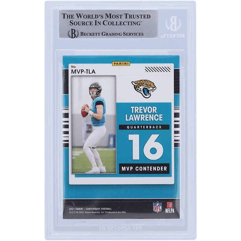 Trevor Lawrence Jacksonville Jaguars a autographié la carte de recrue authentifiée des prétendants au titre de MVP Panini 2021 #MVP-TLA Beckett Fanatics