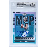 Carte de recrue Panini MVP Contenders 2021 autographiée par Trevor Lawrence Jacksonville Jaguars #MVP-TLA Beckett Fanatics a été témoin d'une carte authentifiée 10 Rookie