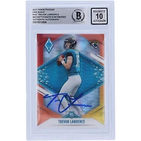 Carte de recrue Panini Phoenix Fire Burst #101 autographiée 2021 de Trevor Lawrence Jacksonville Jaguars Beckett Fanatics a été témoin d'une authentification 10