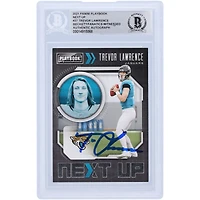 Trevor Lawrence Jacksonville Jaguars Autographié Panini Playbook 2021 Prochaine étape #NXT-TRL Beckett Fanatics a vu une carte de recrue authentifiée