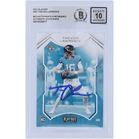 Carte de recrue Panini Playoff 2021 autographiée par Trevor Lawrence Jacksonville Jaguars #201 Beckett Fanatics a été témoin d'une authentification 10