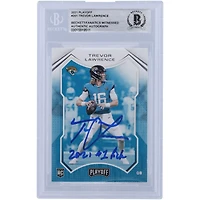 Trevor Lawrence Jacksonville Jaguars a autographié la carte de recrue authentifiée Panini Playoff 2021 #201 Beckett Fanatics avec l'inscription « 2021 #1 Pick »